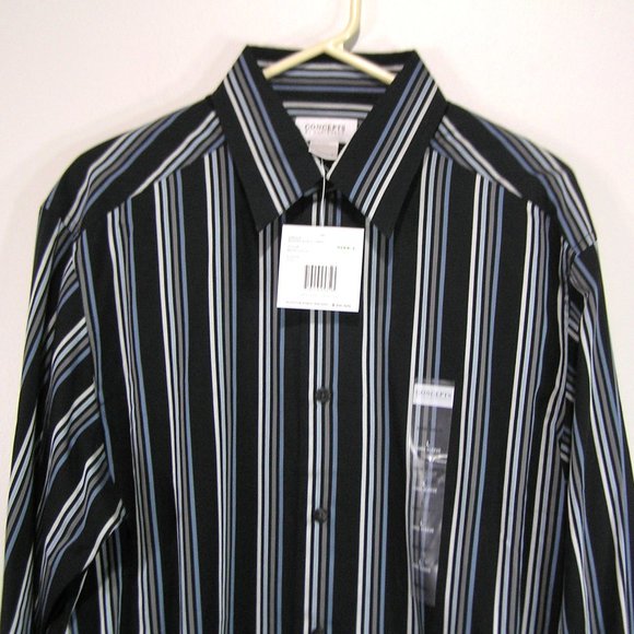 BLACK STRIPED SHIRT SIZE LARGE - Picture 1 of 10